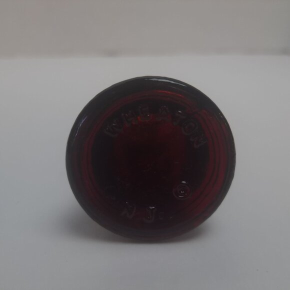 Wheaton NJ Liberty Bell Miniature Red Glass Bottle Collectible Vintage Embossed - Picture 6 of 11